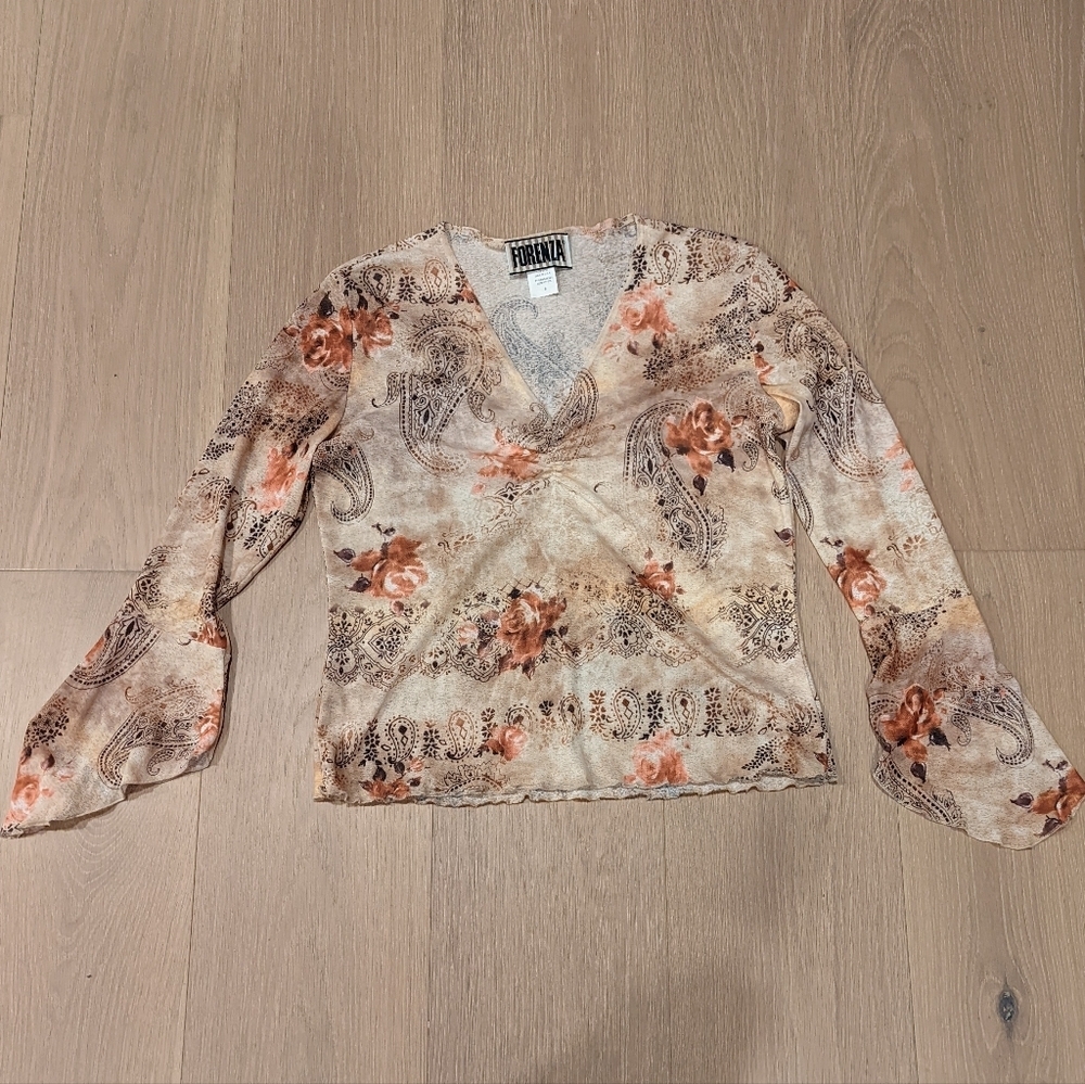 Y2K Forenza peasant blouse